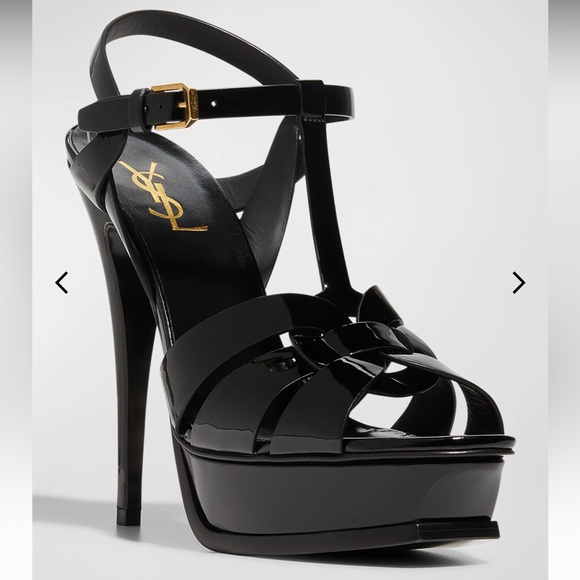 Saint Laurent Tribute Patent Leather Platform Fuchsia Heels - Picture 15 of 16